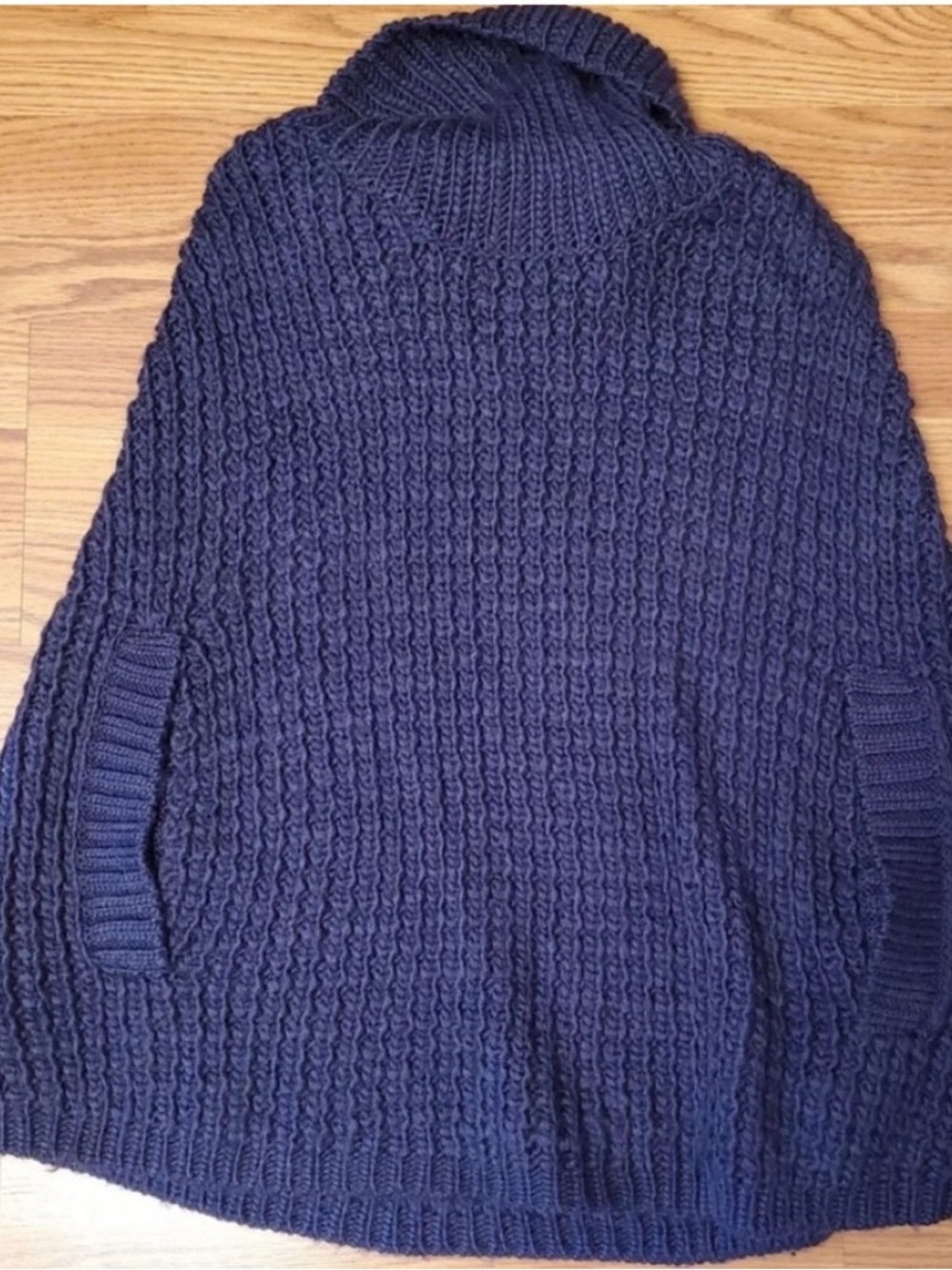Jennifer Lopez Navy Chunky Turtleneck Sweater